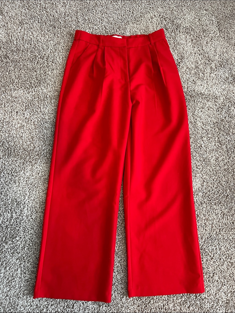 Abercrombie & Fitch Wide-Leg Bright Red Trousers